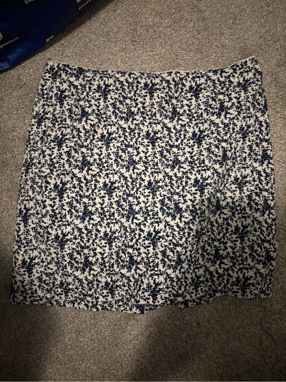 Madewell Patterned Navy Floral Mini Skirt